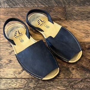 Albertini PONS Avarca Blue  Leather Sandals Size 37